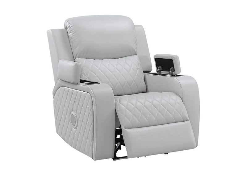 LV05902 Elonzo Power Motion Recliner W with Led, Power Headrest and Speaker