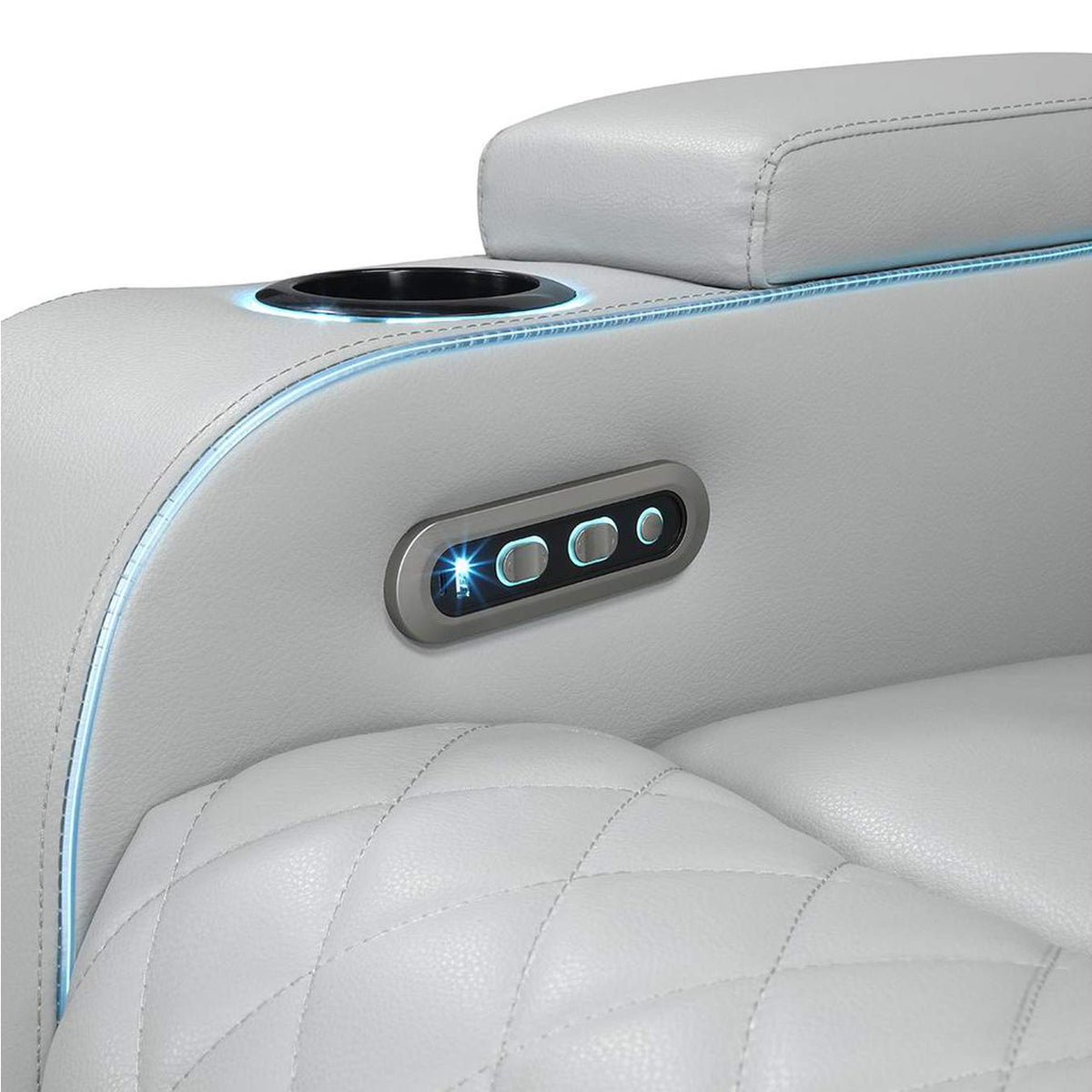 LV05902 Elonzo Power Motion Recliner W with Led, Power Headrest and Speaker