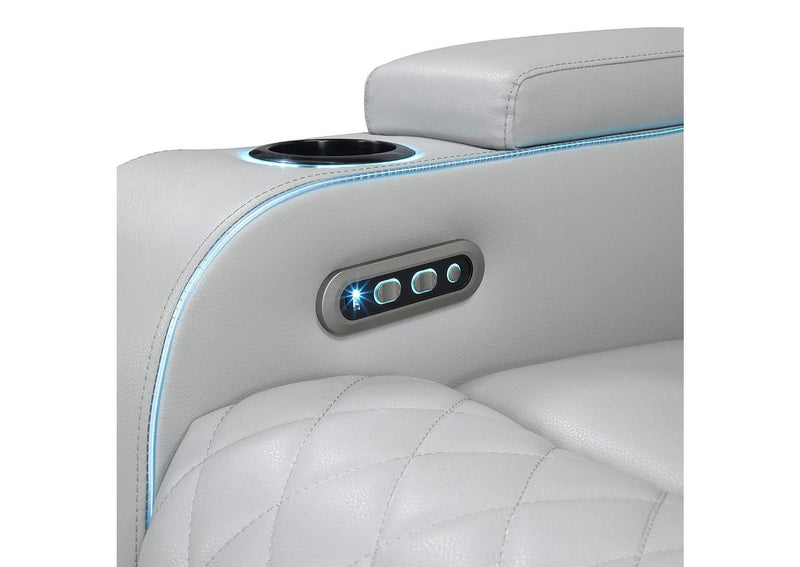 LV05902 Elonzo Power Motion Recliner W with Led, Power Headrest and Speaker