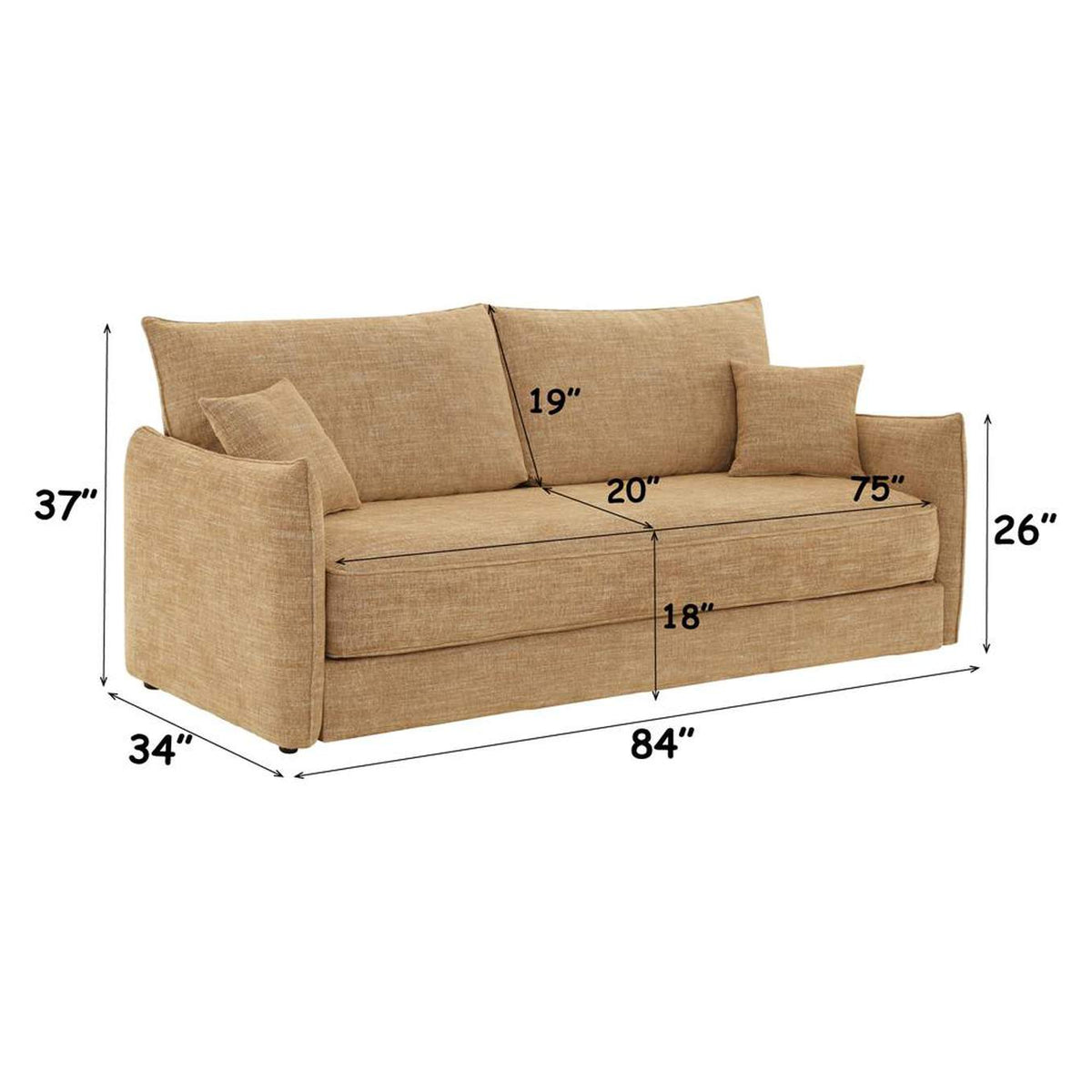 LV05940 Cadie Sofa with 2 Pillows