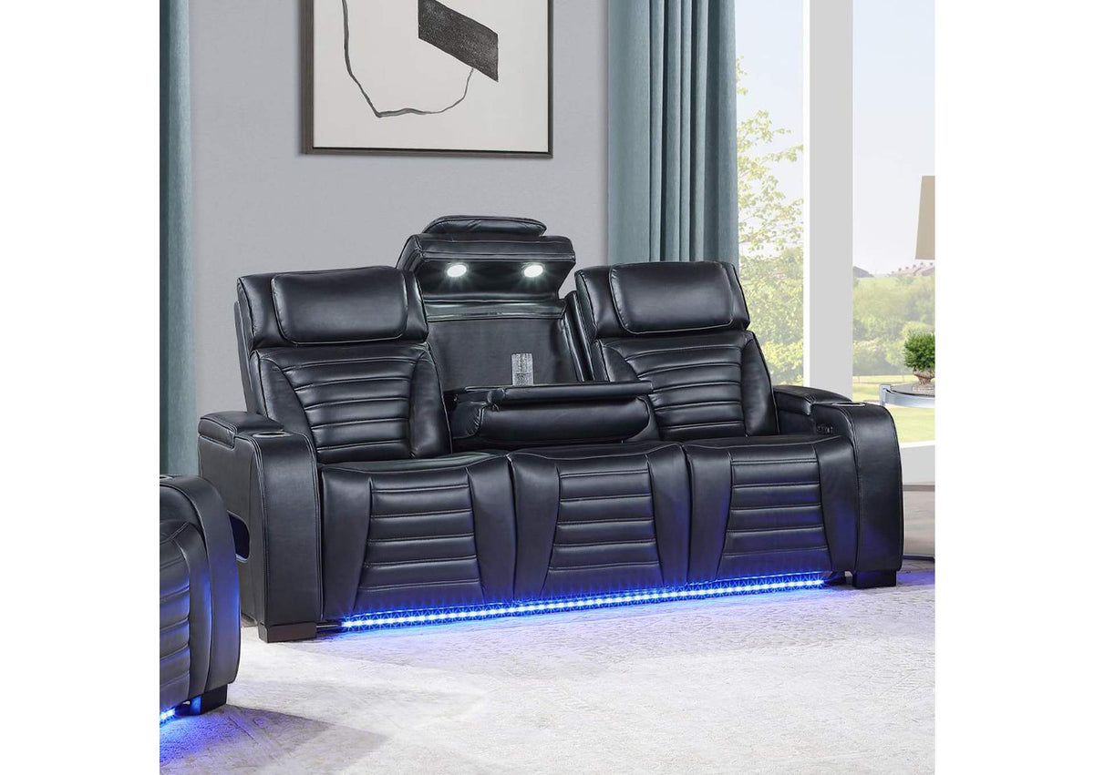 LV06080 Ephron Power Motion Sofa with Dropdown Table, Wireless Charging, Reading Light, Power Headrests and Led