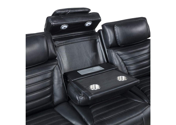 LV06080 Ephron Power Motion Sofa with Dropdown Table, Wireless Charging, Reading Light, Power Headrests and Led