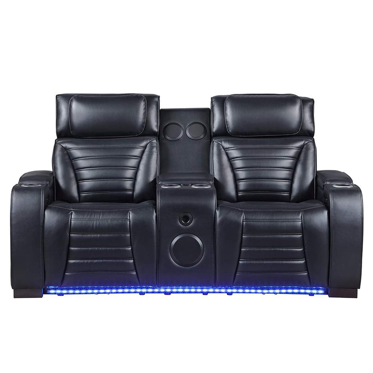 LV06081 Ephron Power Motion Loveseat with Console, Power Headrests, Led and Speakers