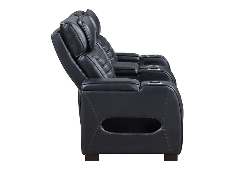 LV06081 Ephron Power Motion Loveseat with Console, Power Headrests, Led and Speakers