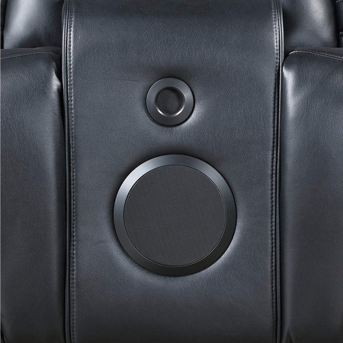 LV06081 Ephron Power Motion Loveseat with Console, Power Headrests, Led and Speakers