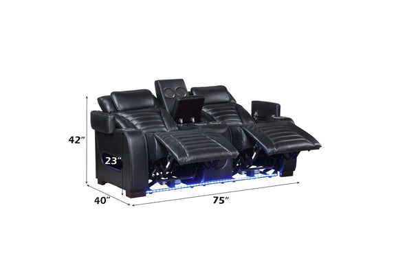 LV06081 Ephron Power Motion Loveseat with Console, Power Headrests, Led and Speakers