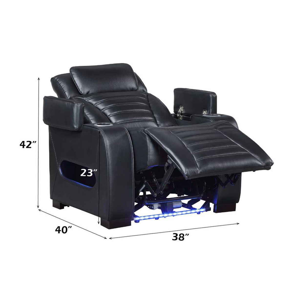 LV06082 Ephron Power Motion Recliner with Power Headrest and Led