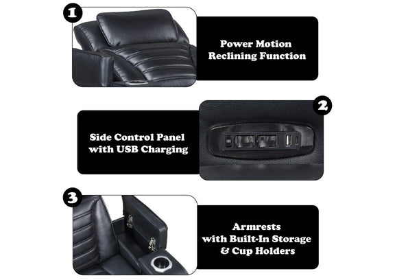 LV06082 Ephron Power Motion Recliner with Power Headrest and Led