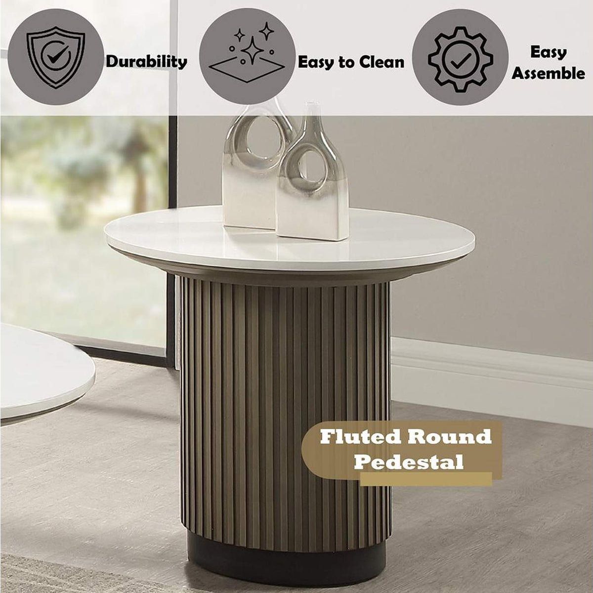 LV06196 Clayten End Table with Engineered Top