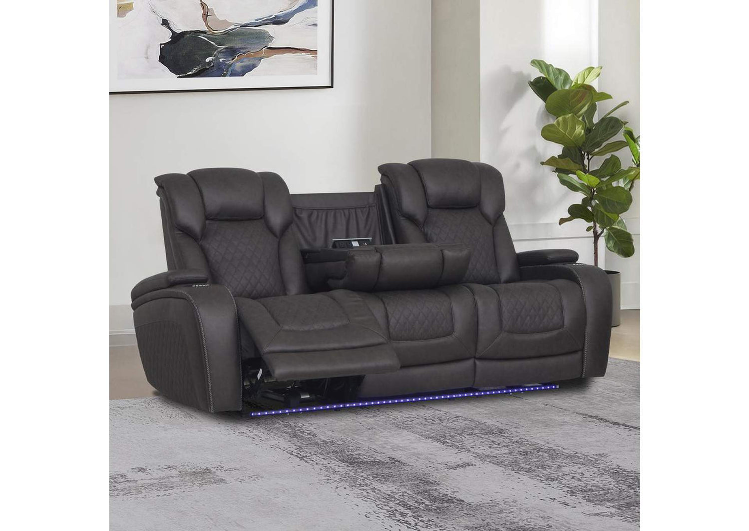 LV06220 Wendell Power Motion Sofa with Dropdown Table, Storage, USB and Led
