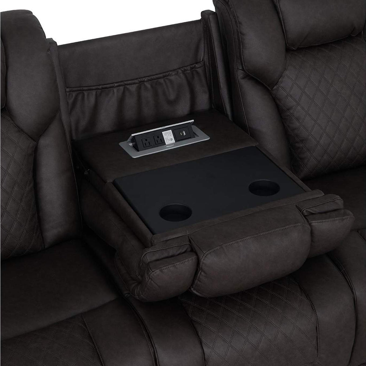 LV06220 Wendell Power Motion Sofa with Dropdown Table, Storage, USB and Led