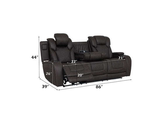 LV06220 Wendell Power Motion Sofa with Dropdown Table, Storage, USB and Led