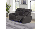 LV06221 Wendell Power Motion Loveseat with Console, Wireless Charger, Storage, USB and Led