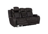 LV06221 Wendell Power Motion Loveseat with Console, Wireless Charger, Storage, USB and Led
