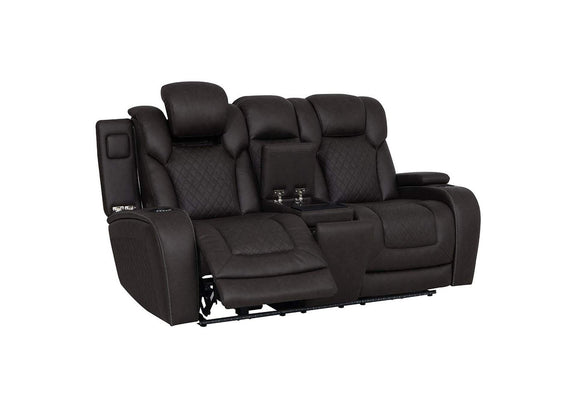 LV06221 Wendell Power Motion Loveseat with Console, Wireless Charger, Storage, USB and Led