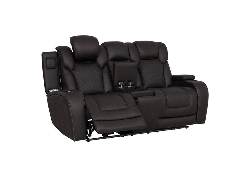 LV06221 Wendell Power Motion Loveseat with Console, Wireless Charger, Storage, USB and Led