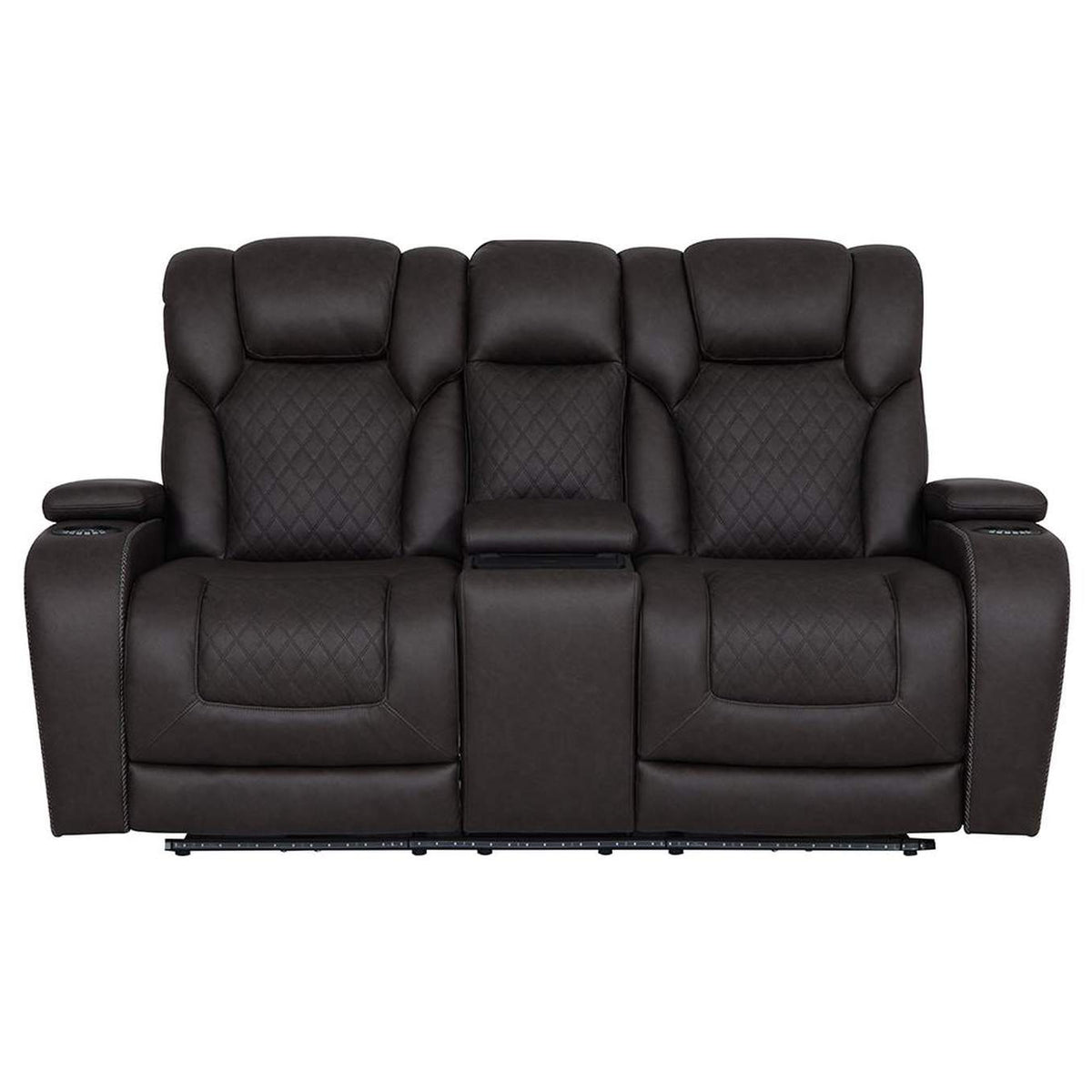 LV06221 Wendell Power Motion Loveseat with Console, Wireless Charger, Storage, USB and Led