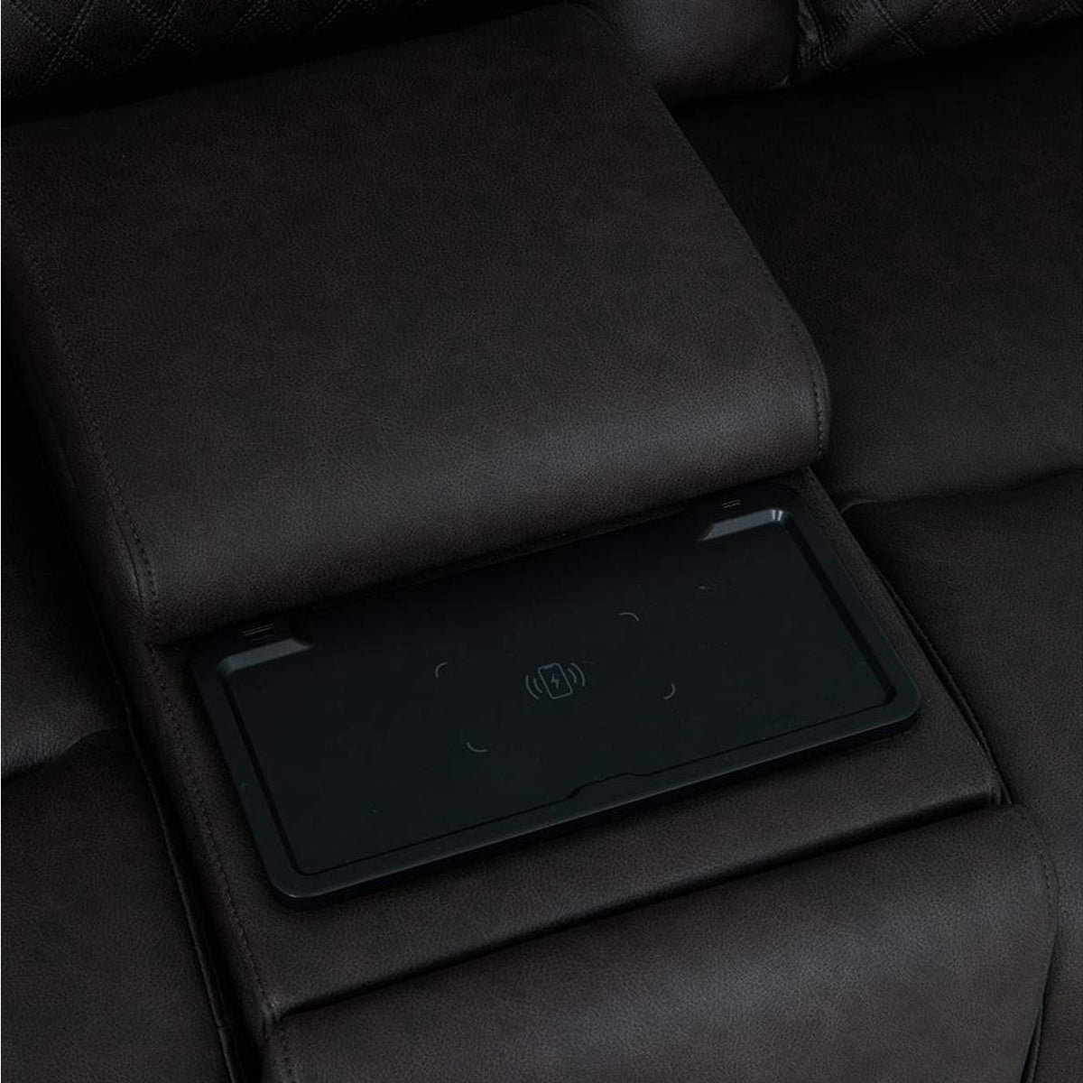 LV06221 Wendell Power Motion Loveseat with Console, Wireless Charger, Storage, USB and Led