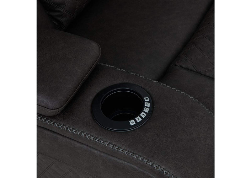 LV06221 Wendell Power Motion Loveseat with Console, Wireless Charger, Storage, USB and Led
