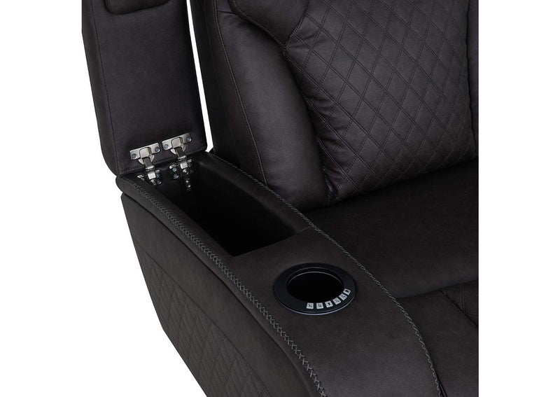 LV06221 Wendell Power Motion Loveseat with Console, Wireless Charger, Storage, USB and Led
