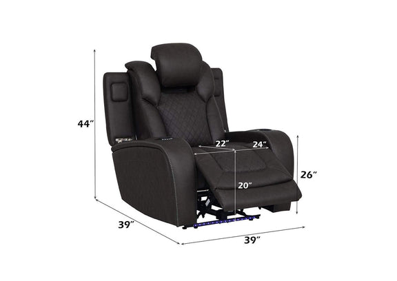 LV06222 Wendell Power Motion Recliner with Storage, USB and Led
