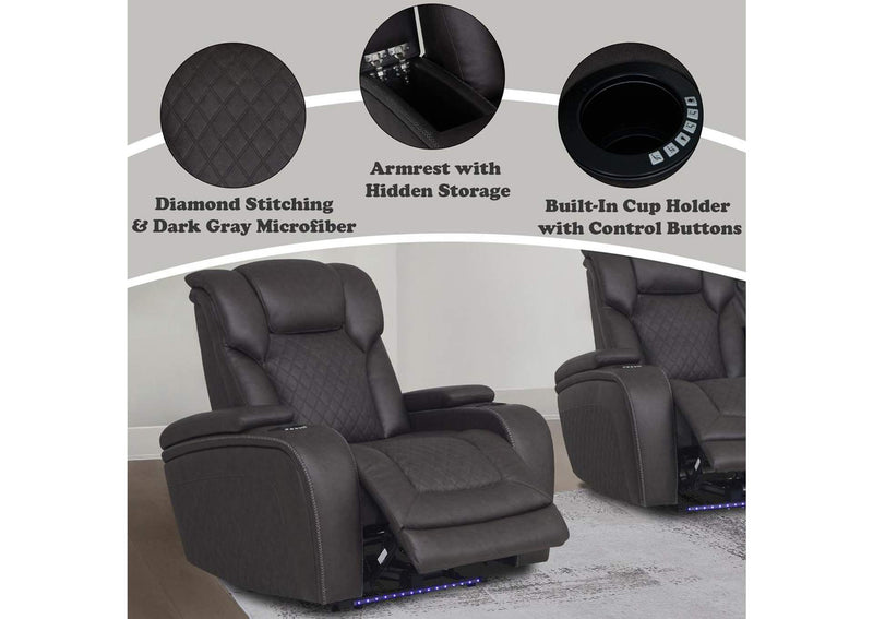 LV06222 Wendell Power Motion Recliner with Storage, USB and Led