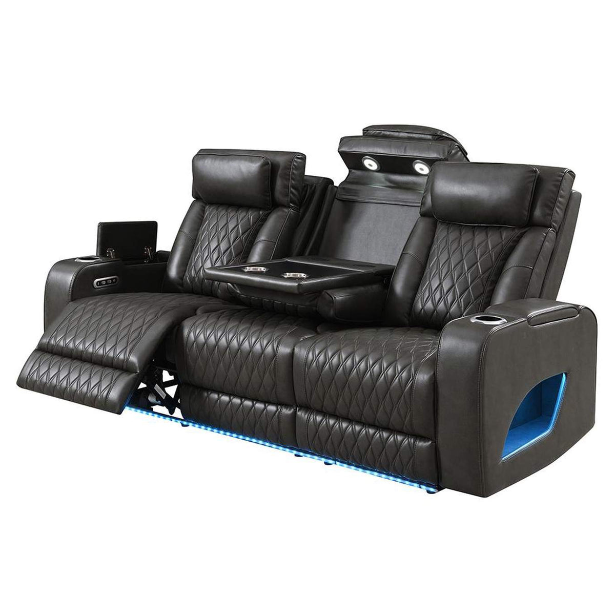 LV06230 Taddeo Power Motion Sofa with Power Headrest, USB, Wireless Charger, Led and Reading Light