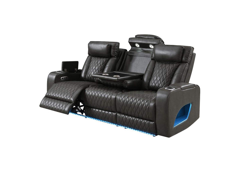 LV06230 Taddeo Power Motion Sofa with Power Headrest, USB, Wireless Charger, Led and Reading Light