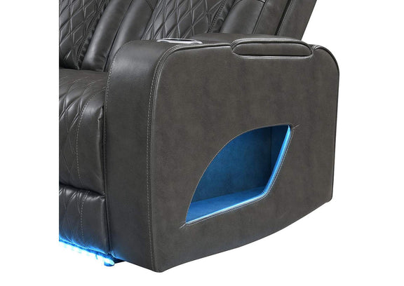 LV06230 Taddeo Power Motion Sofa with Power Headrest, USB, Wireless Charger, Led and Reading Light