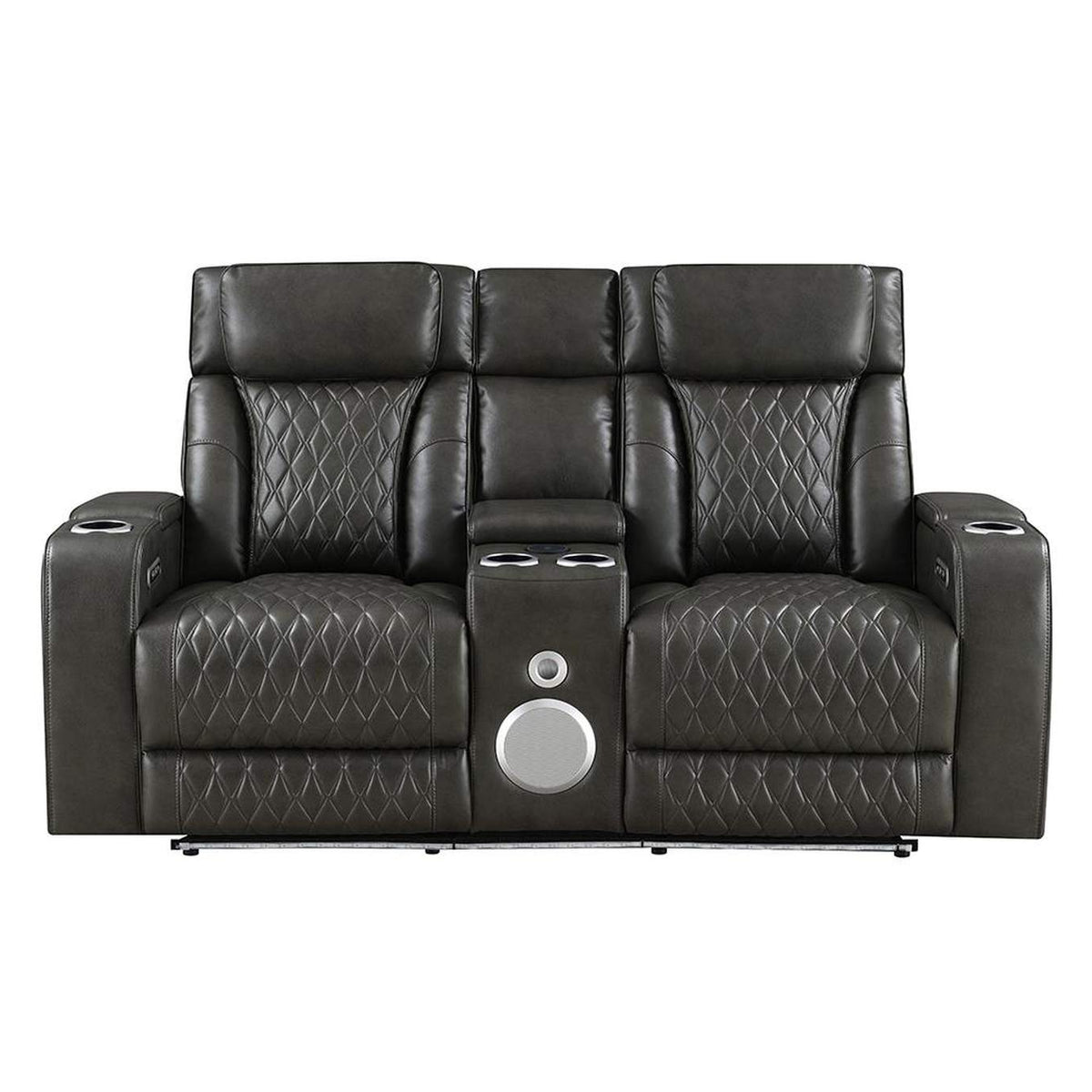 LV06231 Taddeo Power Motion Loveseat with Console, Speaker, USB, Wireless Charger and Led