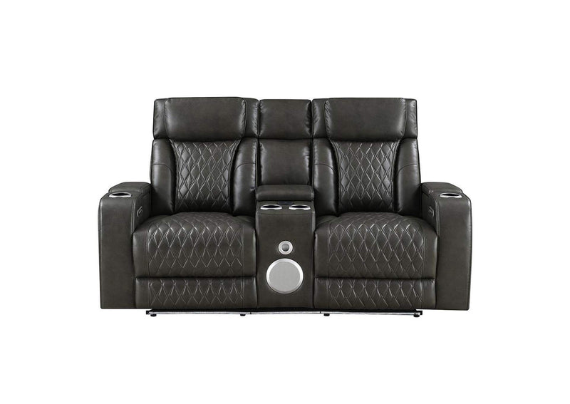 LV06231 Taddeo Power Motion Loveseat with Console, Speaker, USB, Wireless Charger and Led