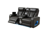 LV06231 Taddeo Power Motion Loveseat with Console, Speaker, USB, Wireless Charger and Led