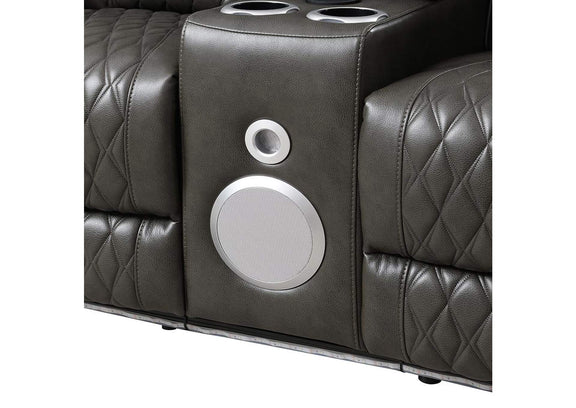 LV06231 Taddeo Power Motion Loveseat with Console, Speaker, USB, Wireless Charger and Led