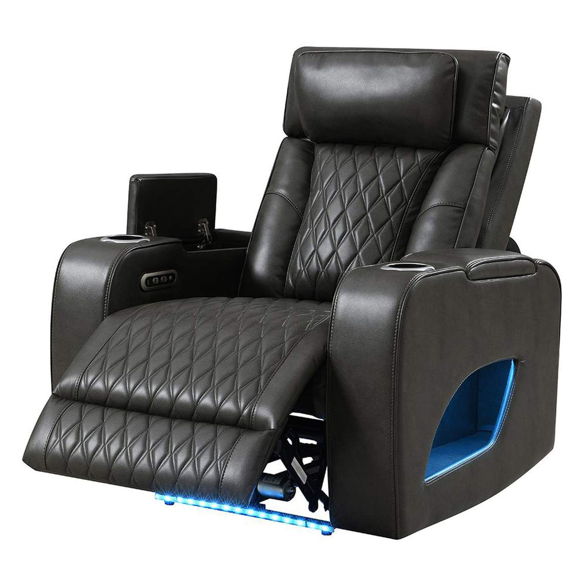 LV06232 Taddeo Power Motion Recliner with Power Headrest, USB, Wireless Charger and Led
