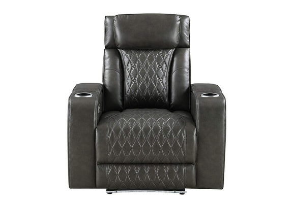 LV06232 Taddeo Power Motion Recliner with Power Headrest, USB, Wireless Charger and Led