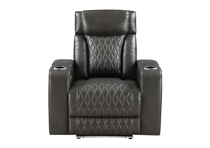LV06232 Taddeo Power Motion Recliner with Power Headrest, USB, Wireless Charger and Led