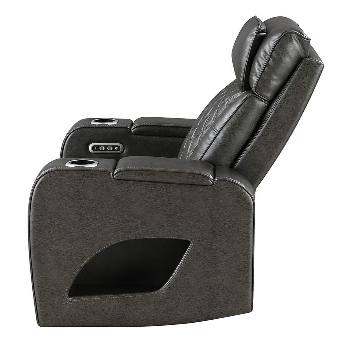 LV06232 Taddeo Power Motion Recliner with Power Headrest, USB, Wireless Charger and Led
