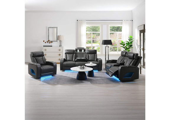 LV06232 Taddeo Power Motion Recliner with Power Headrest, USB, Wireless Charger and Led