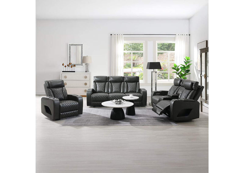LV06232 Taddeo Power Motion Recliner with Power Headrest, USB, Wireless Charger and Led