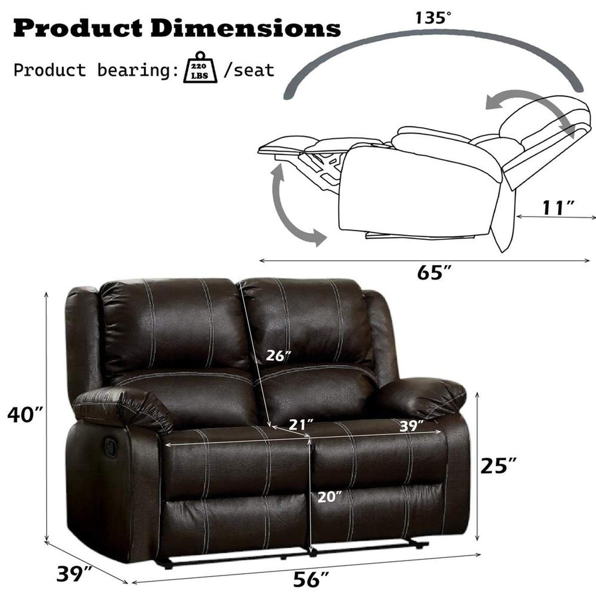 LV52281 Zuriel Motion Loveseat
