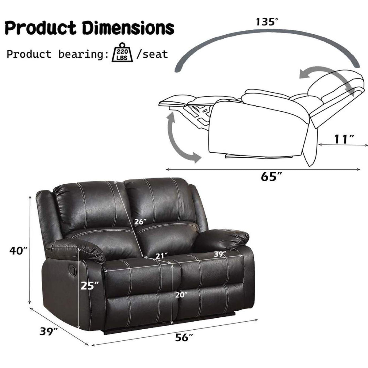LV52286 Zuriel Motion Loveseat