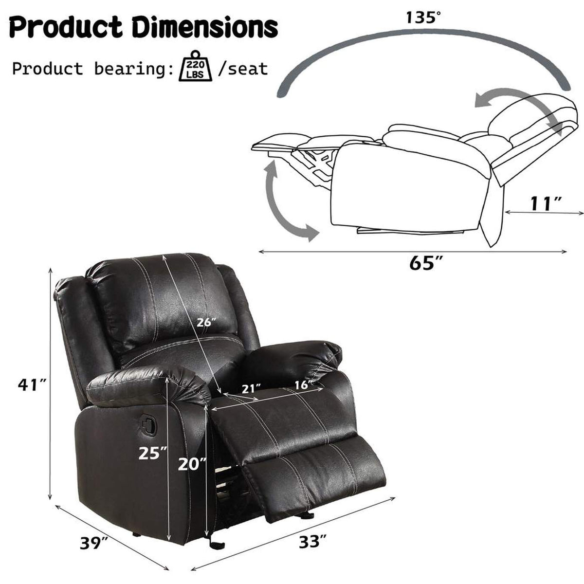 LV52287 Zuriel Motion Rocker Recliner