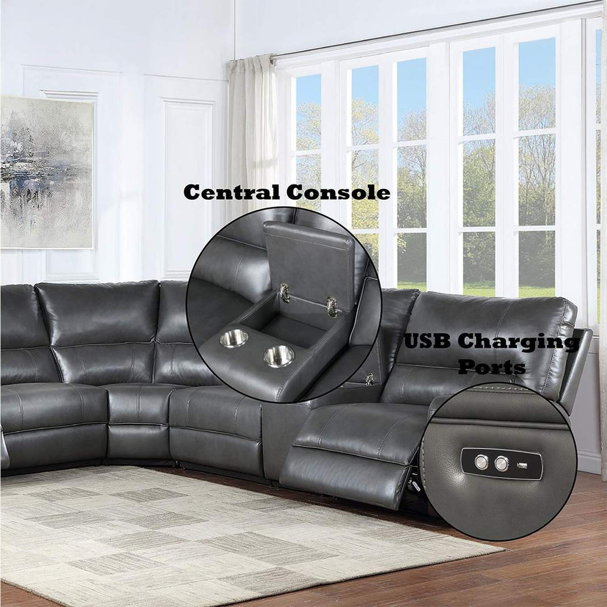 LV53745 Saul Power Motion Sectional Sofa