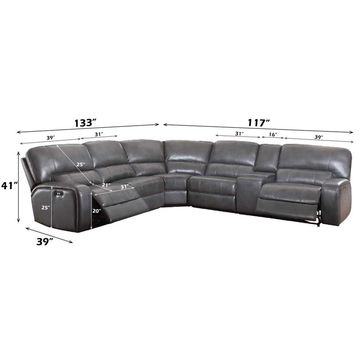 LV53745 Saul Power Motion Sectional Sofa