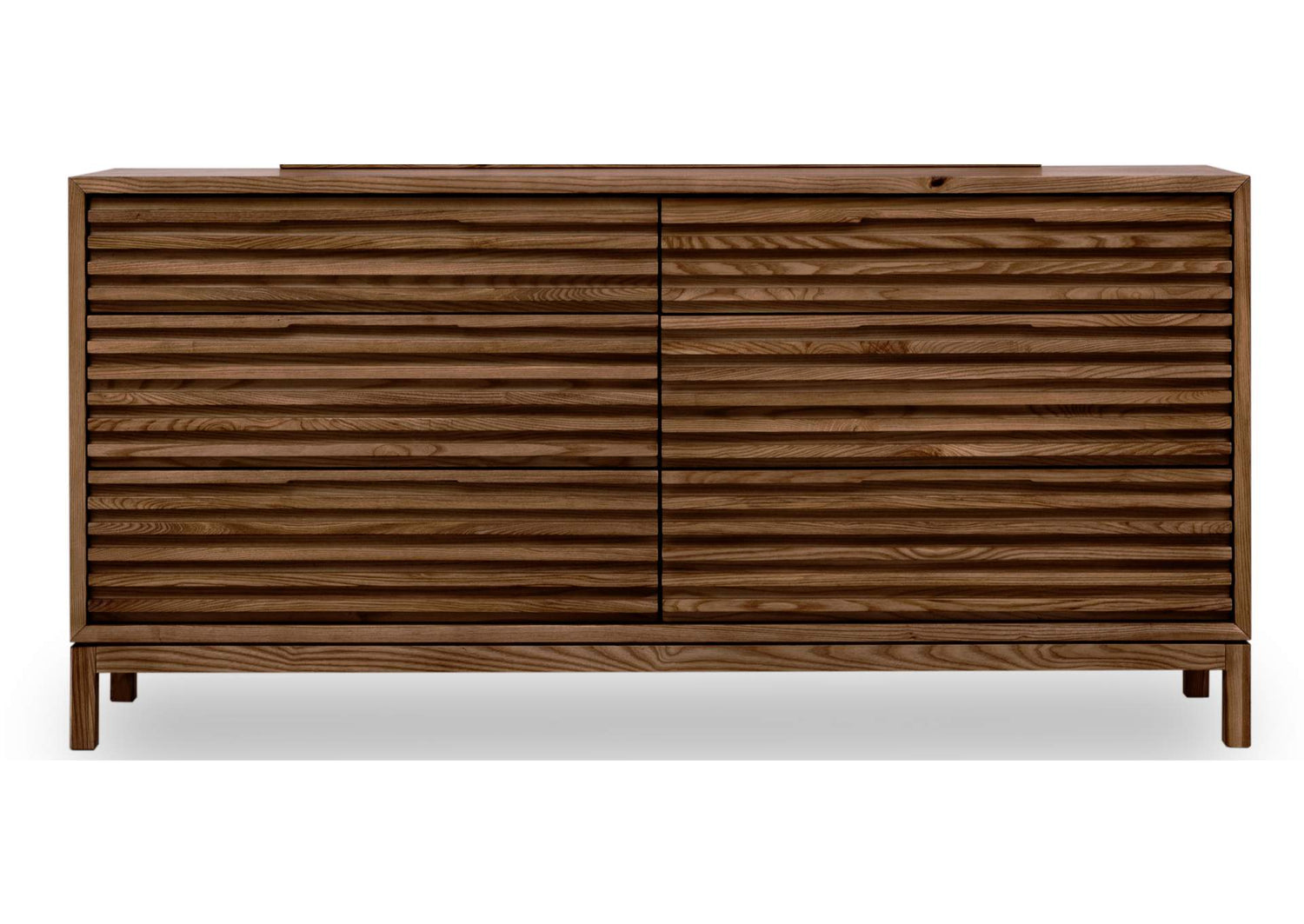 QPUA82 Tanner Six Drawer Ash Wood Dresser In Roux