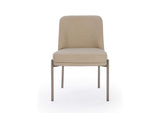 PWTB63JPG Dion Upholstered Dining Chair In Camel Synthetic Leather And Brushed Nickel Metal (Set of 2)