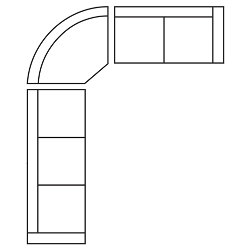 L Shape Round COrner Sectional