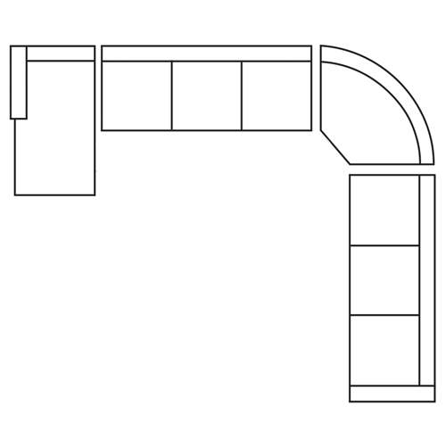 U Shape ROund Corner Sectional