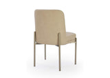 PWTB63JPG Dion Upholstered Dining Chair In Camel Synthetic Leather And Brushed Nickel Metal (Set of 2)