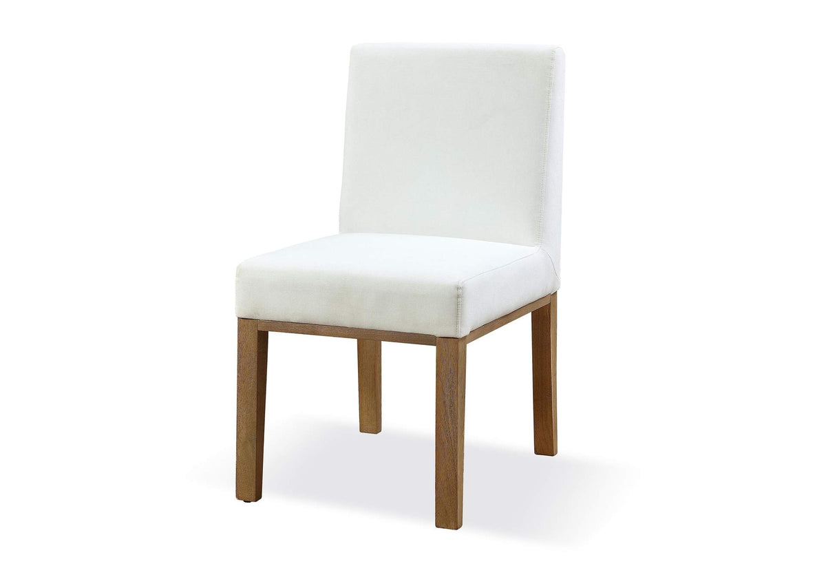 JVLH63 One Modern Coastal Upholstered Dining Side Chair In White Pearl And Bisque (Set of 2)